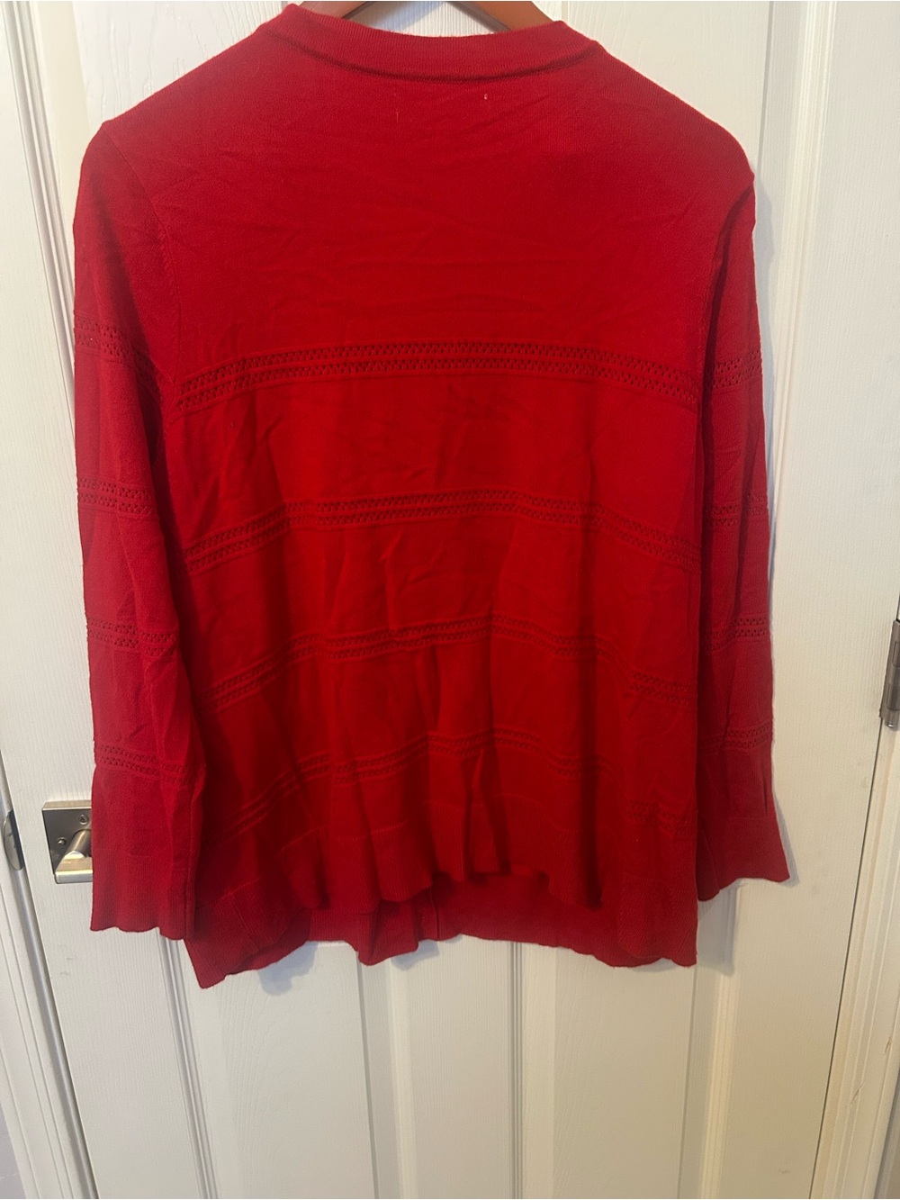 Red Women's Open-Front Knit Sweater